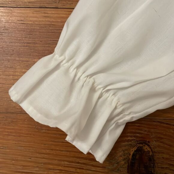 Royal Heir Vintage White Blouse Top Girls Size 4T Peter Pan Collar Red Trim USA - Picture 4 of 8